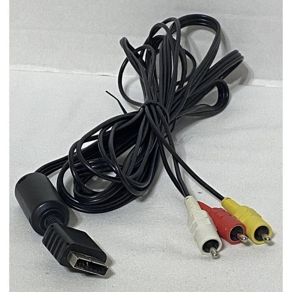 Oficial Genuine Sony PlayStation PS1 PS2 PS3 AV Audio Video Cable Cord RCA 8ft